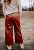 Sparkle Wide Leg Pants (Mahogany)