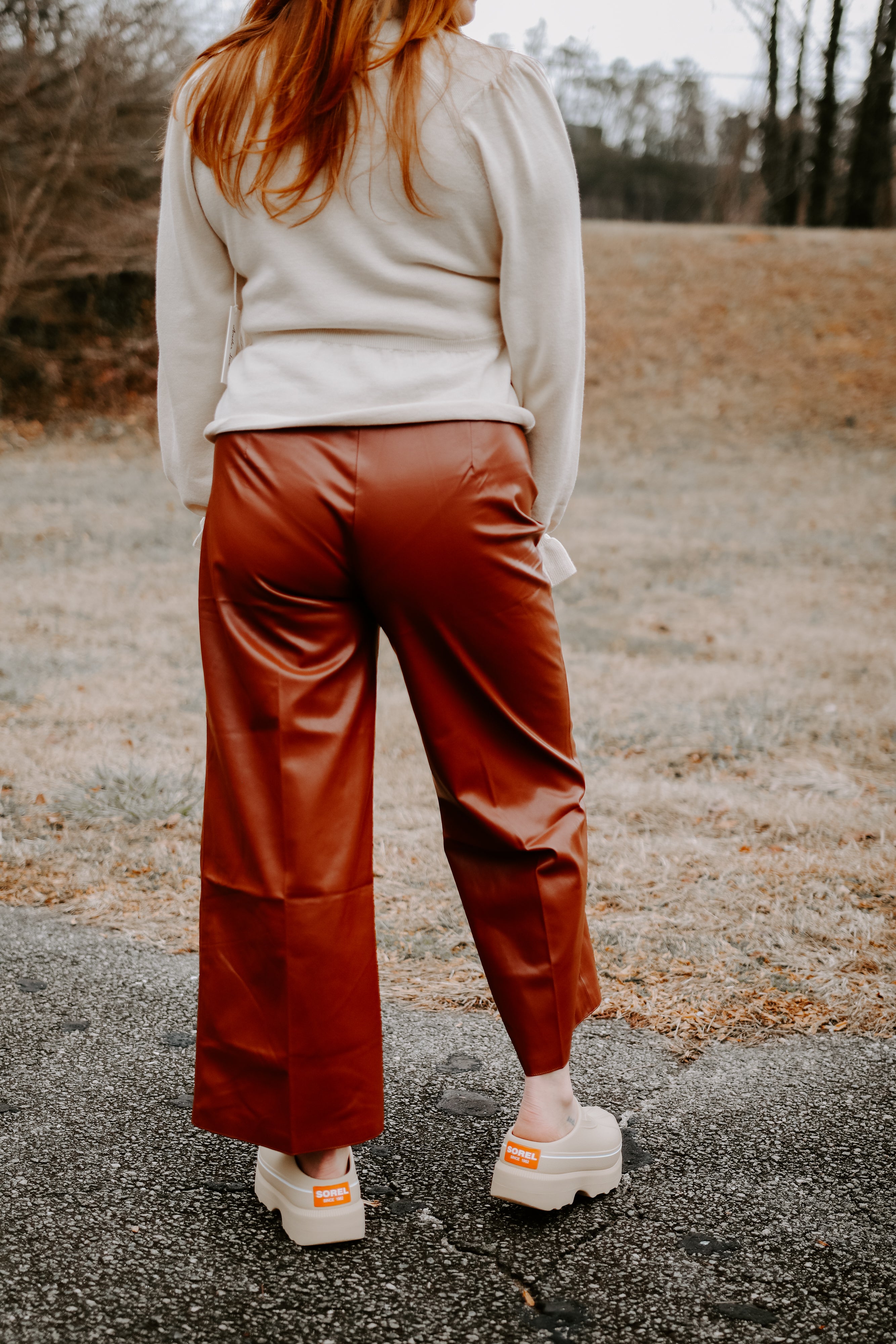 Sparkle Wide Leg Pants (Mahogany)