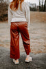 Sparkle Wide Leg Pants (Mahogany)