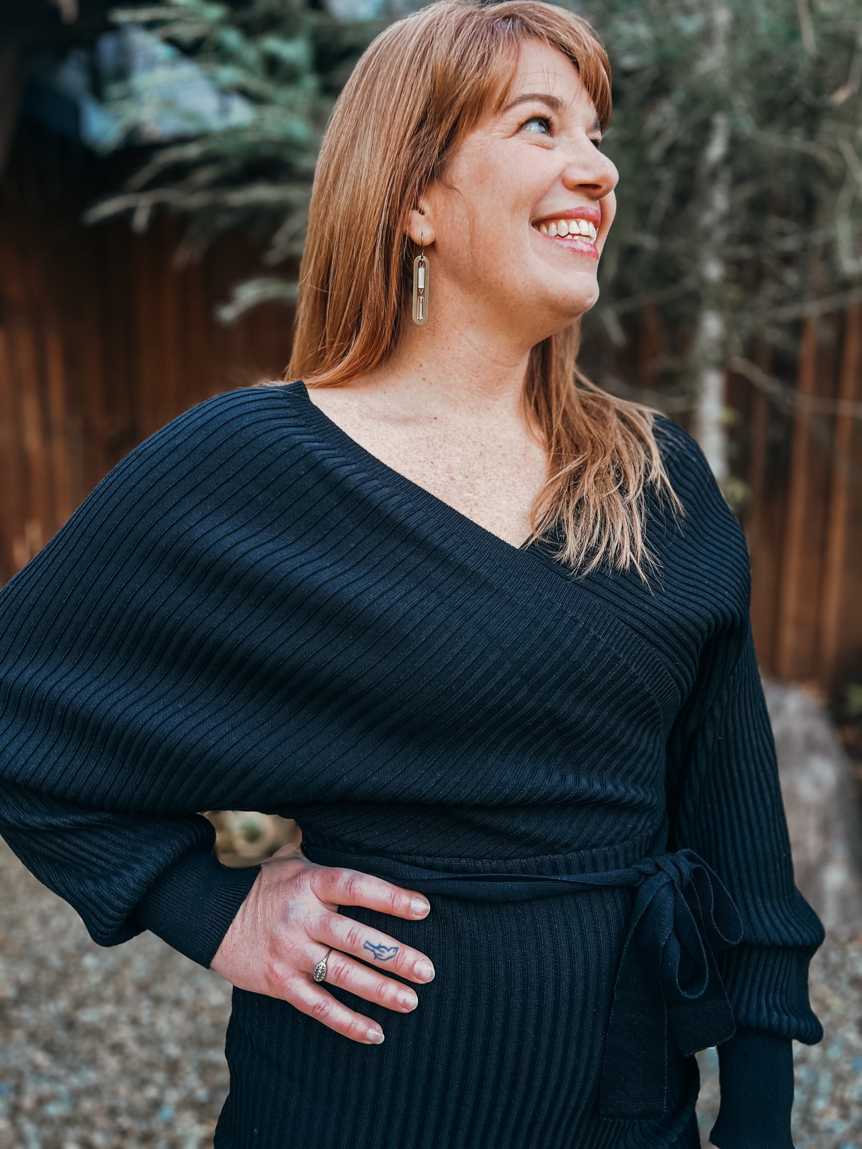 Cold Shoulder Sweater Dress