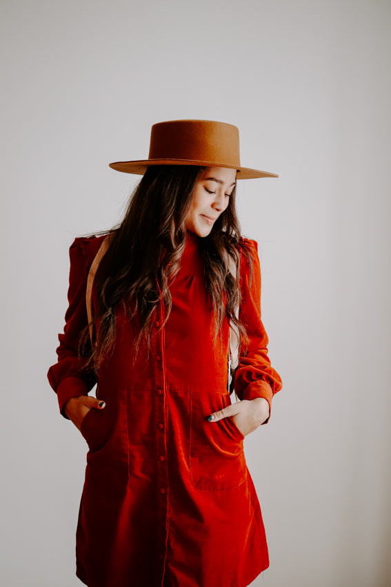 Dahlia Boater- Brown - Main Image