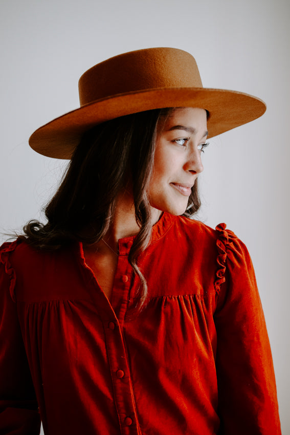 Dahlia Boater- Brown