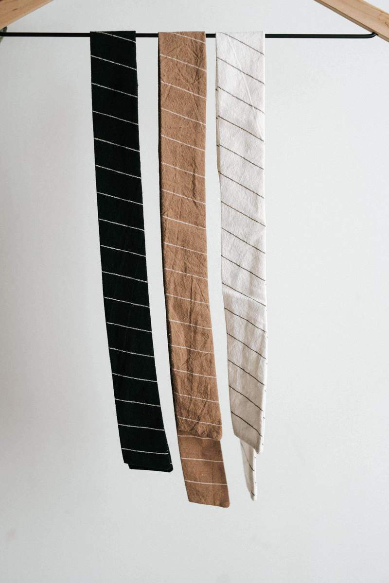 Striped Linen Fabric Hat Band