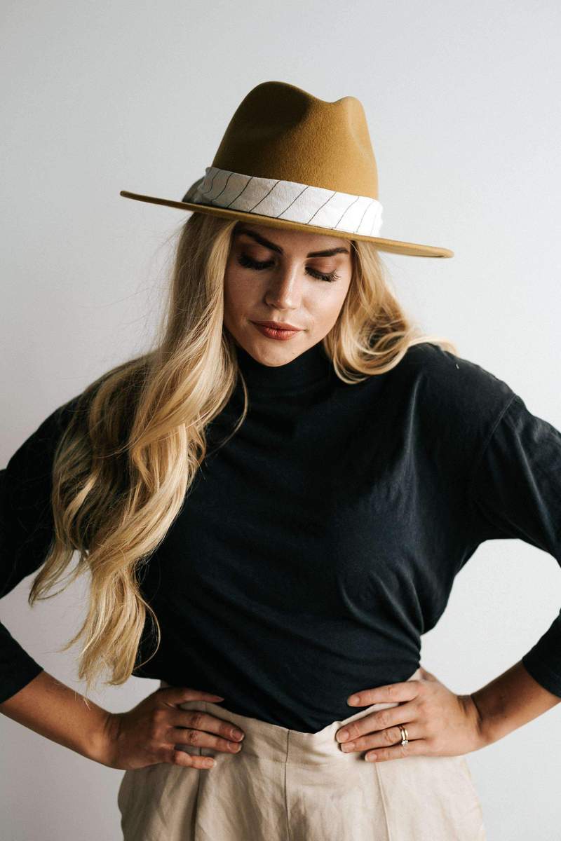 Striped Linen Fabric Hat Band