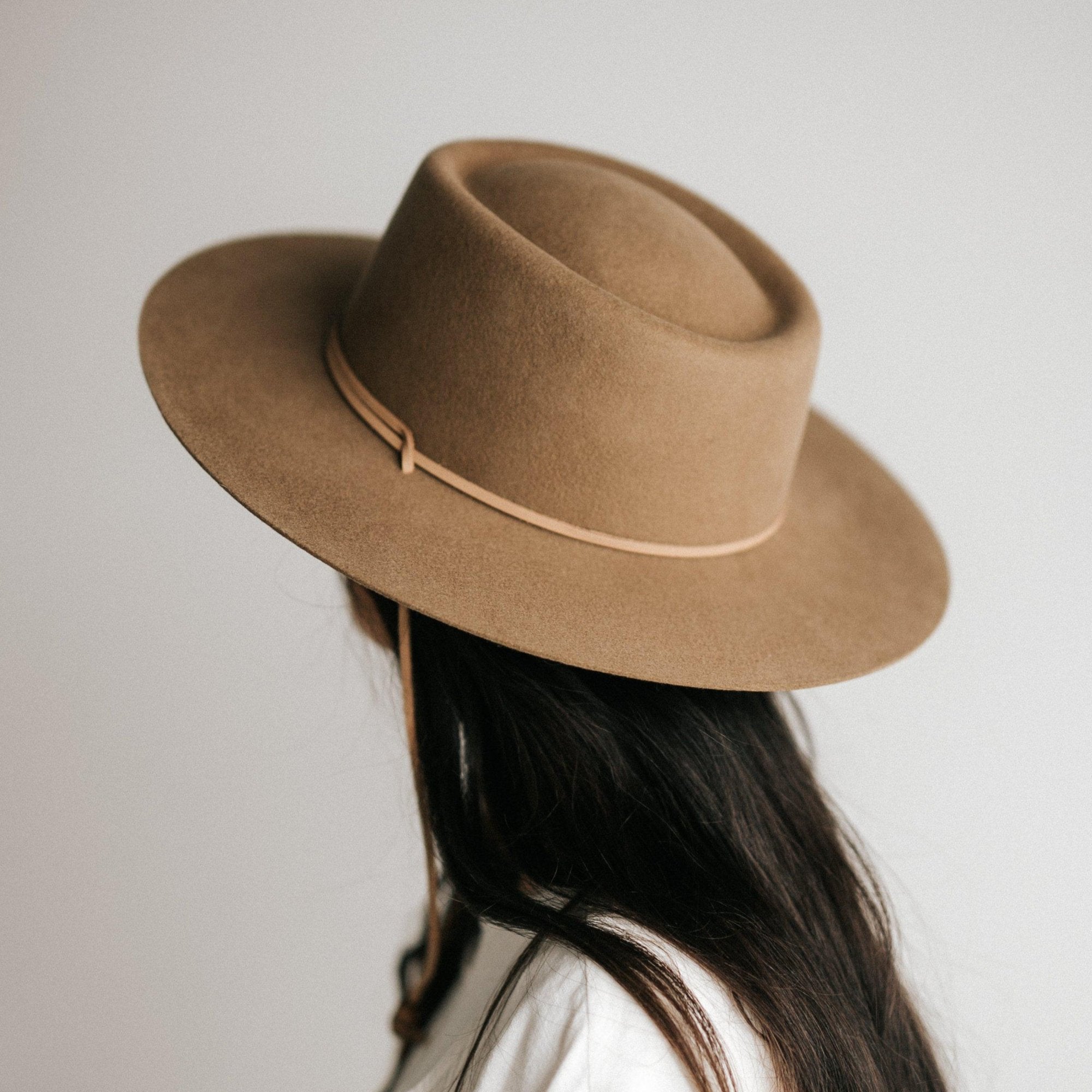 Wren Flat Brim Hat- Brown