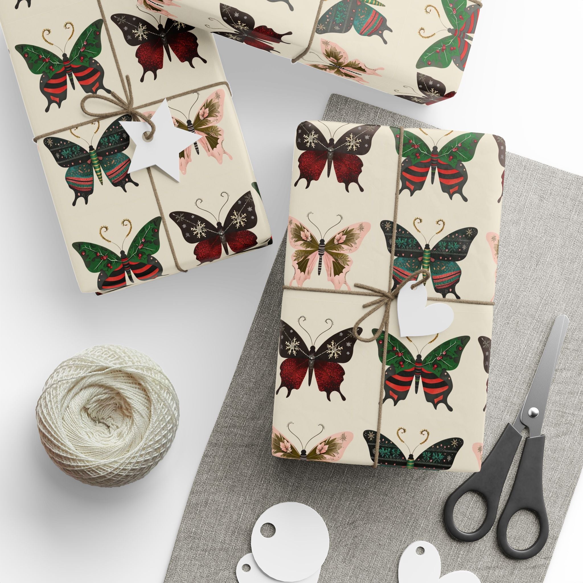 Small Holiday Butterfly Wrapping Papers