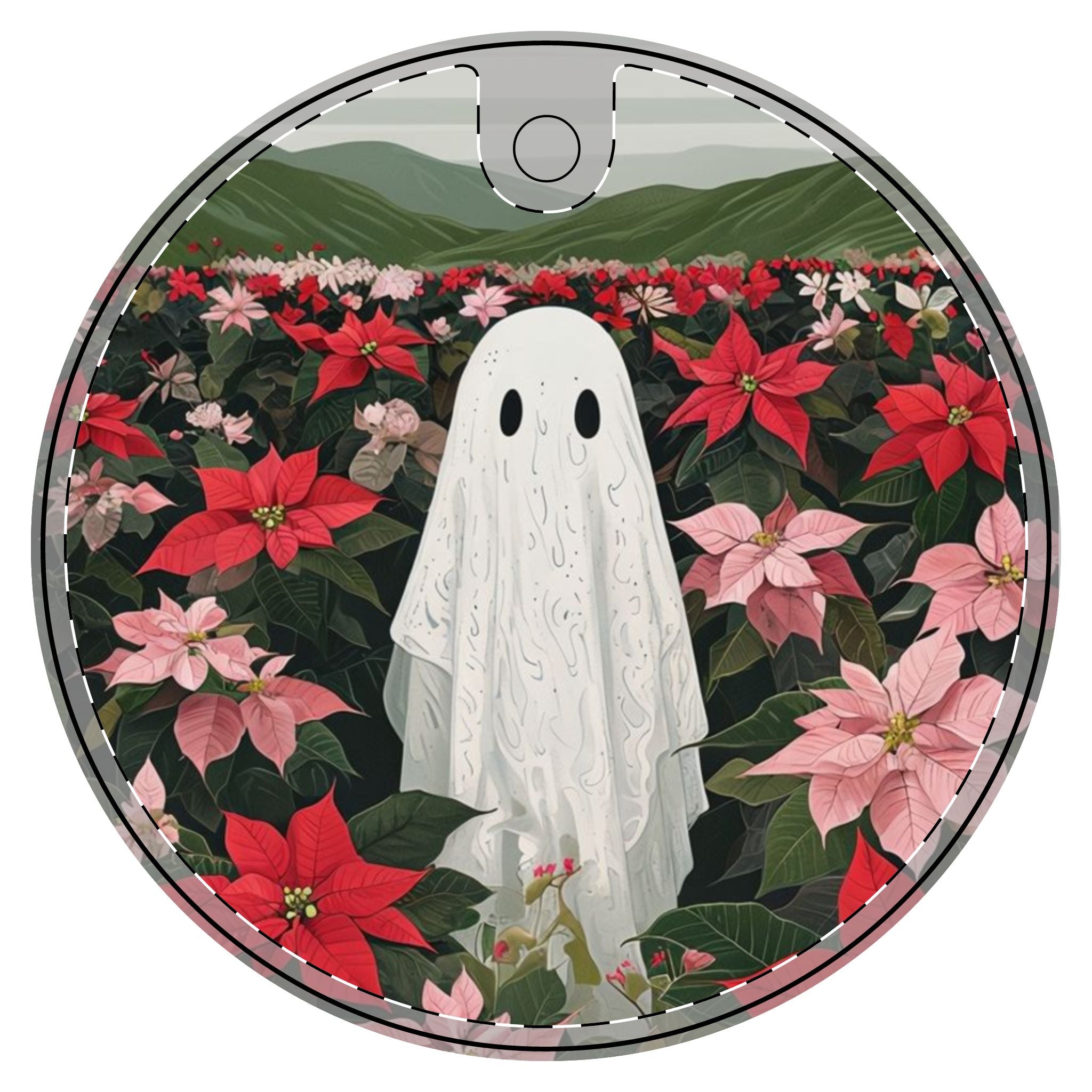 Holiday ghost Ceramic Decoration Ornament, (1pc)