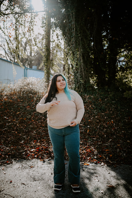 Taupe Notch Sweater