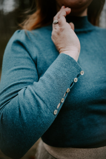 Buttoned-Up Elegance Sweater