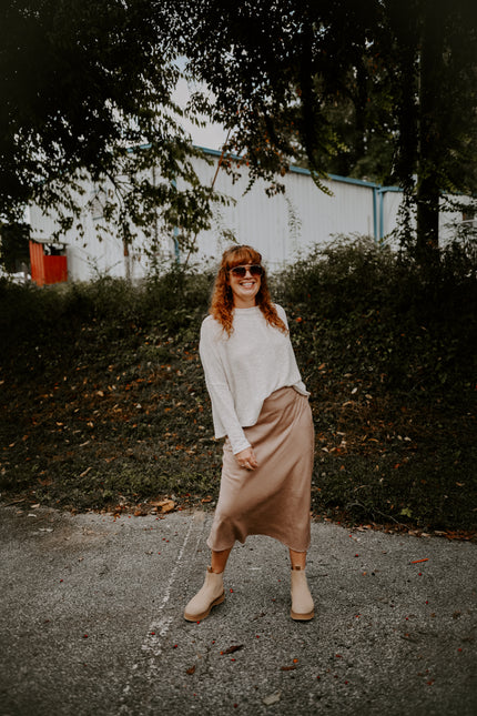 Caramel Latte Midi Skirt