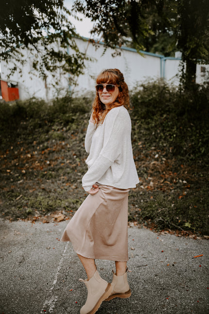 Caramel Latte Midi Skirt