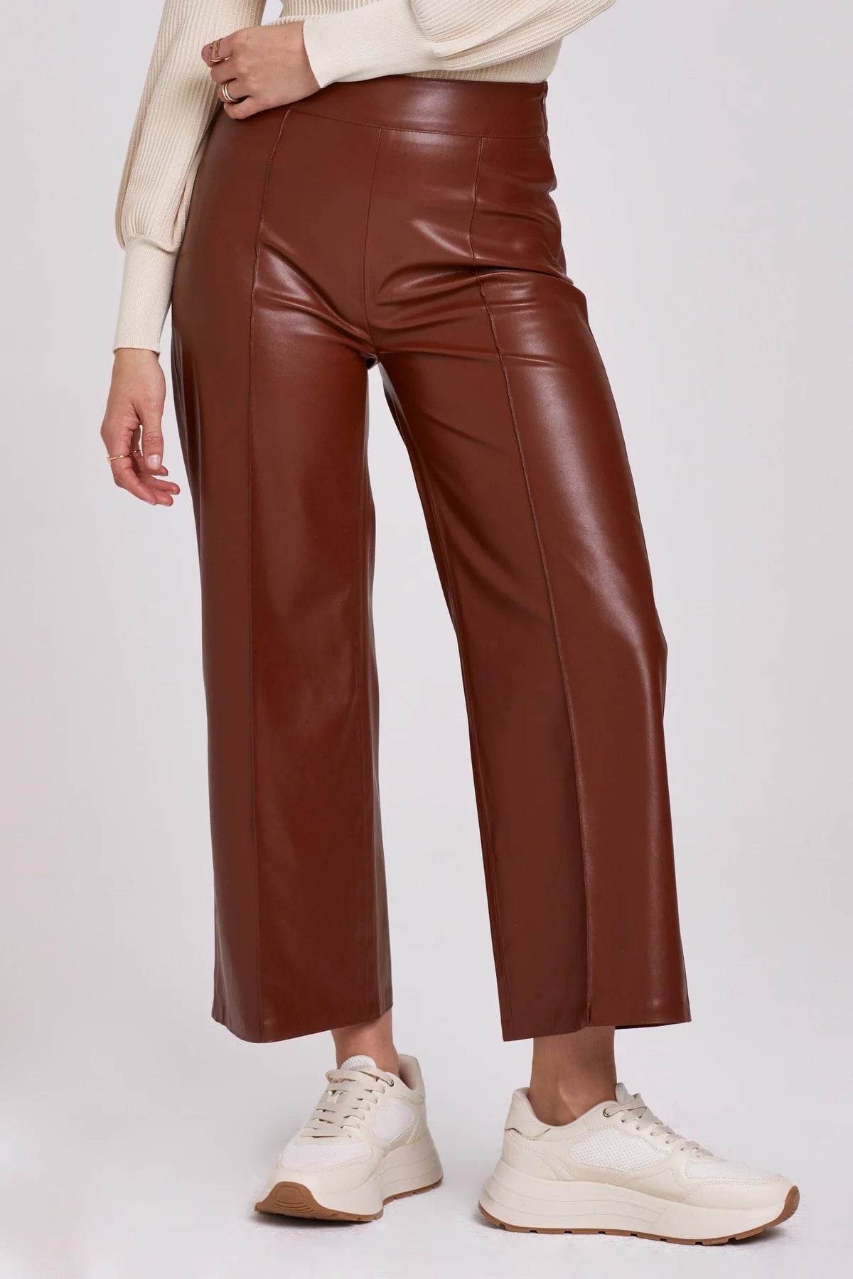 Sparkle Wide Leg Pants (Mahogany)