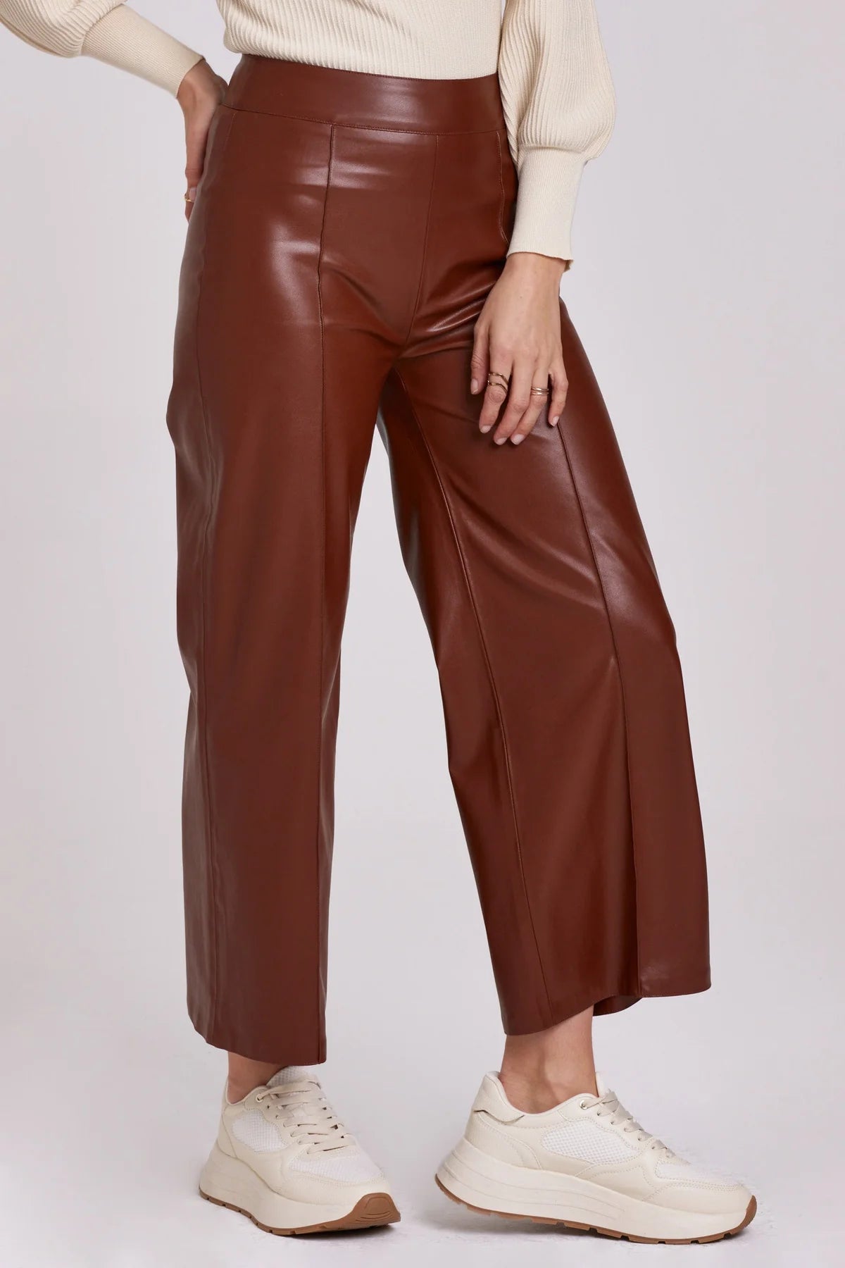 Sparkle Wide Leg Pants (Mahogany)