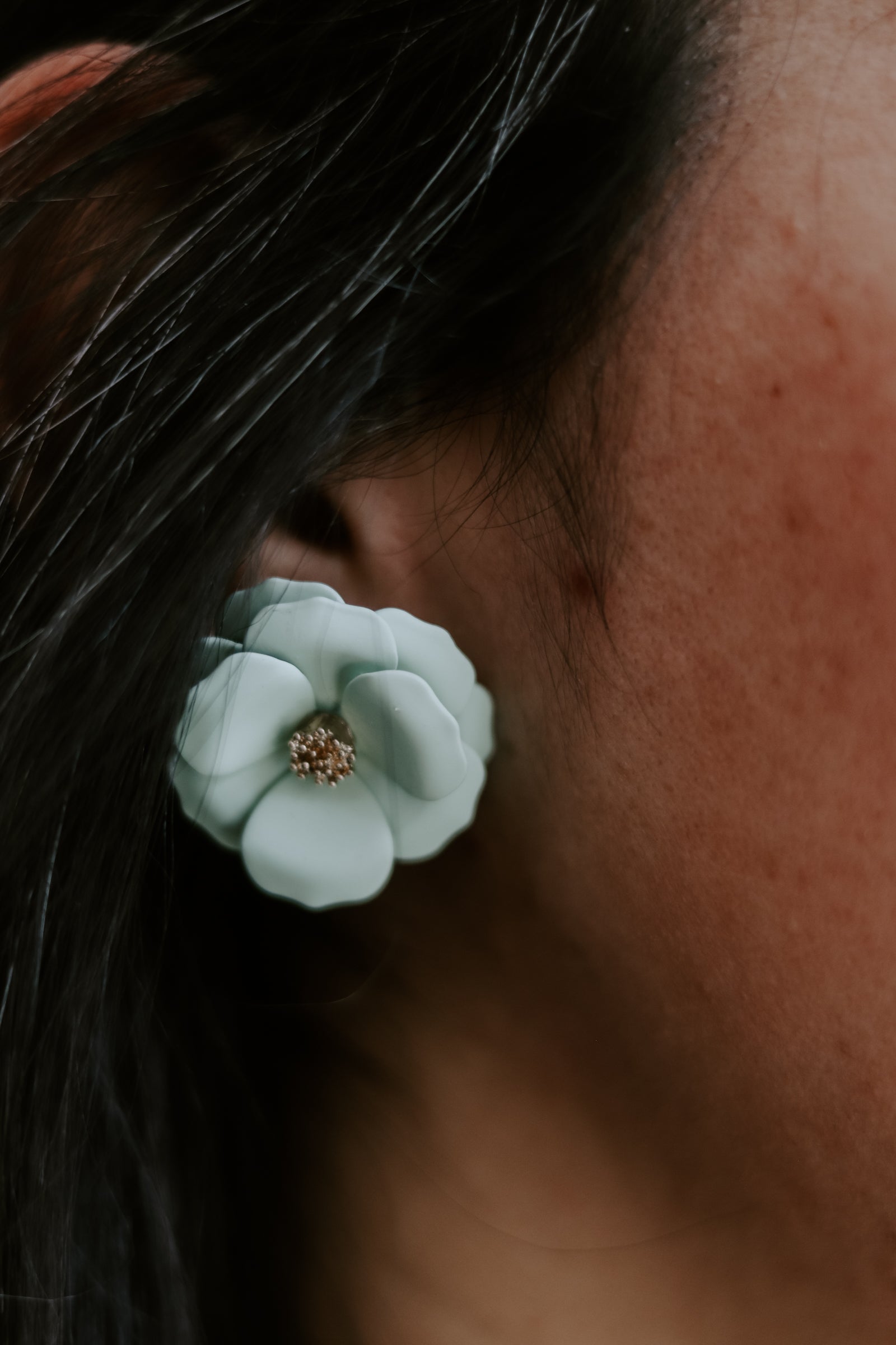 Mint Rose Earrings