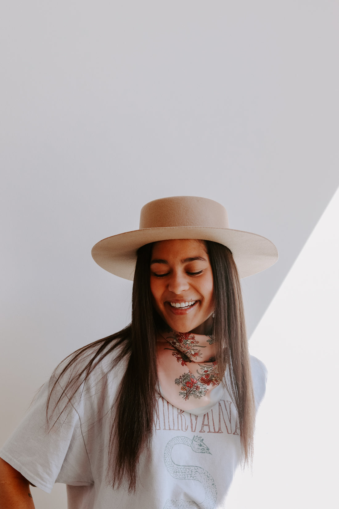 Wide Brim Hat Dahlia Boater Hat Dahlia Boater- Tan – Cage-free