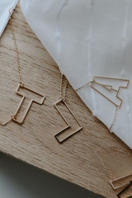 Blocked Out Initial Necklace